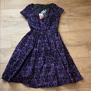Elvira Mistress of the Dark Purple and Black Print Dress (Haunted Mansion-esque)